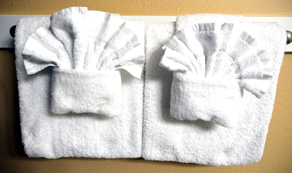 Thick fluffy towels provided for your stay.