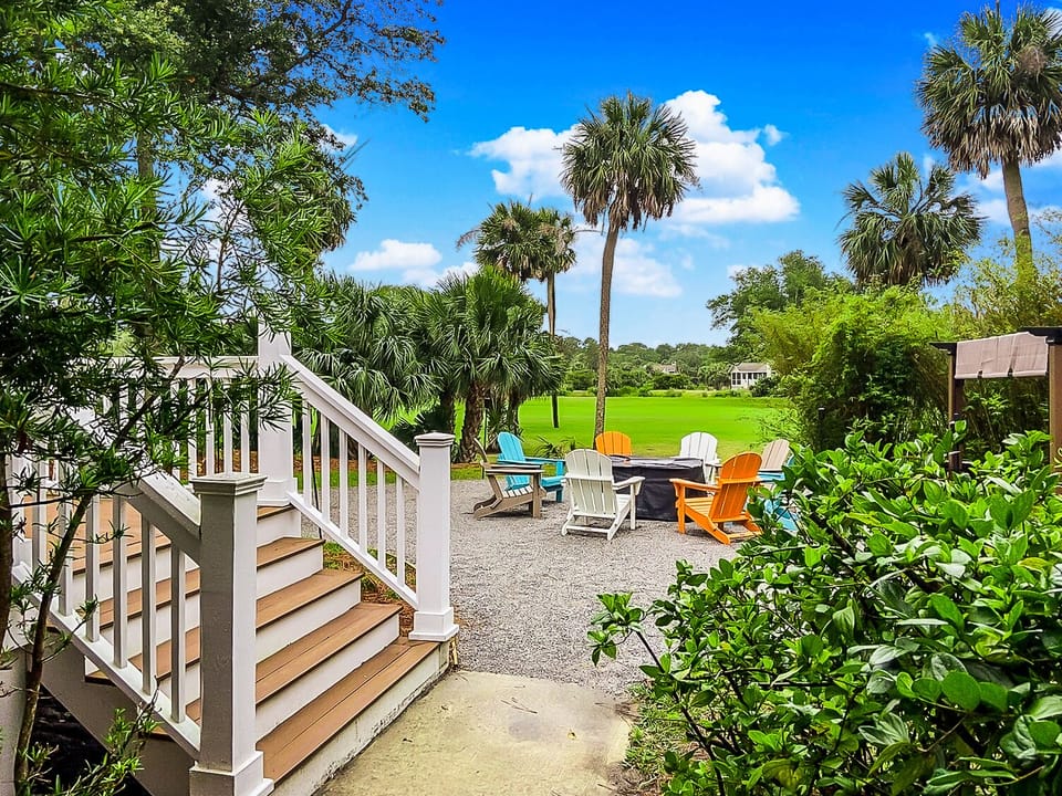 back steps to fire pit