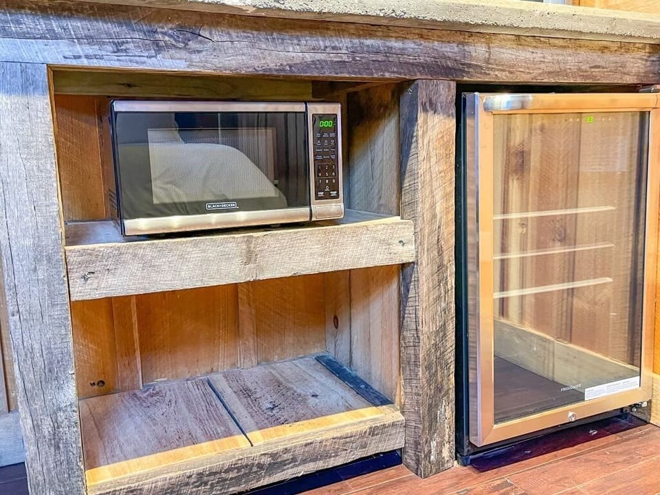 Microwave and Mini Fridge