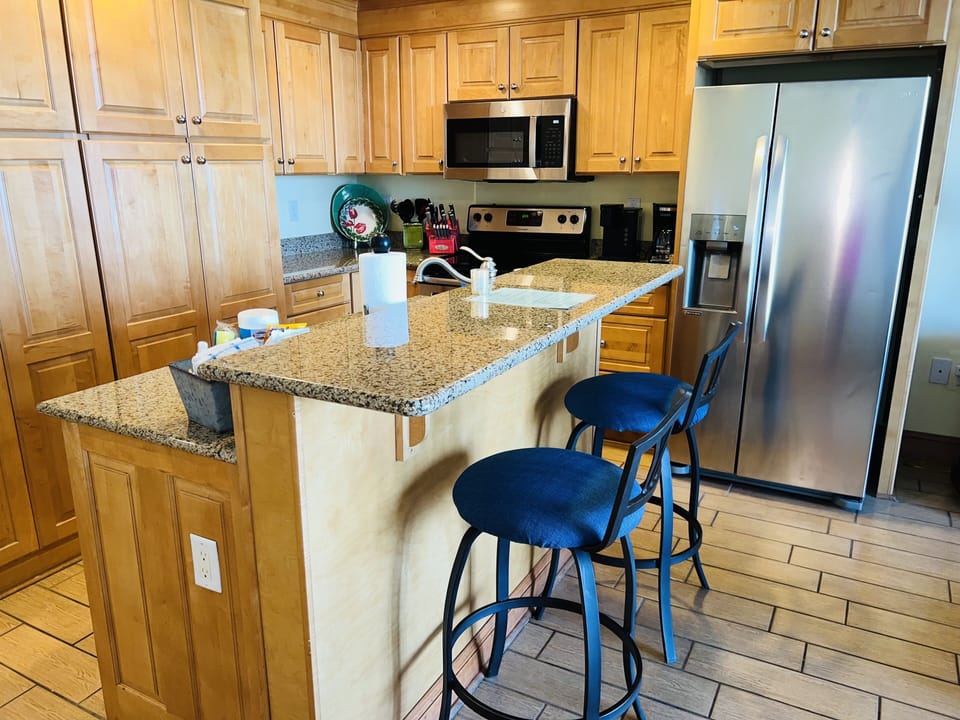 Barstools add two additional seats for dining!