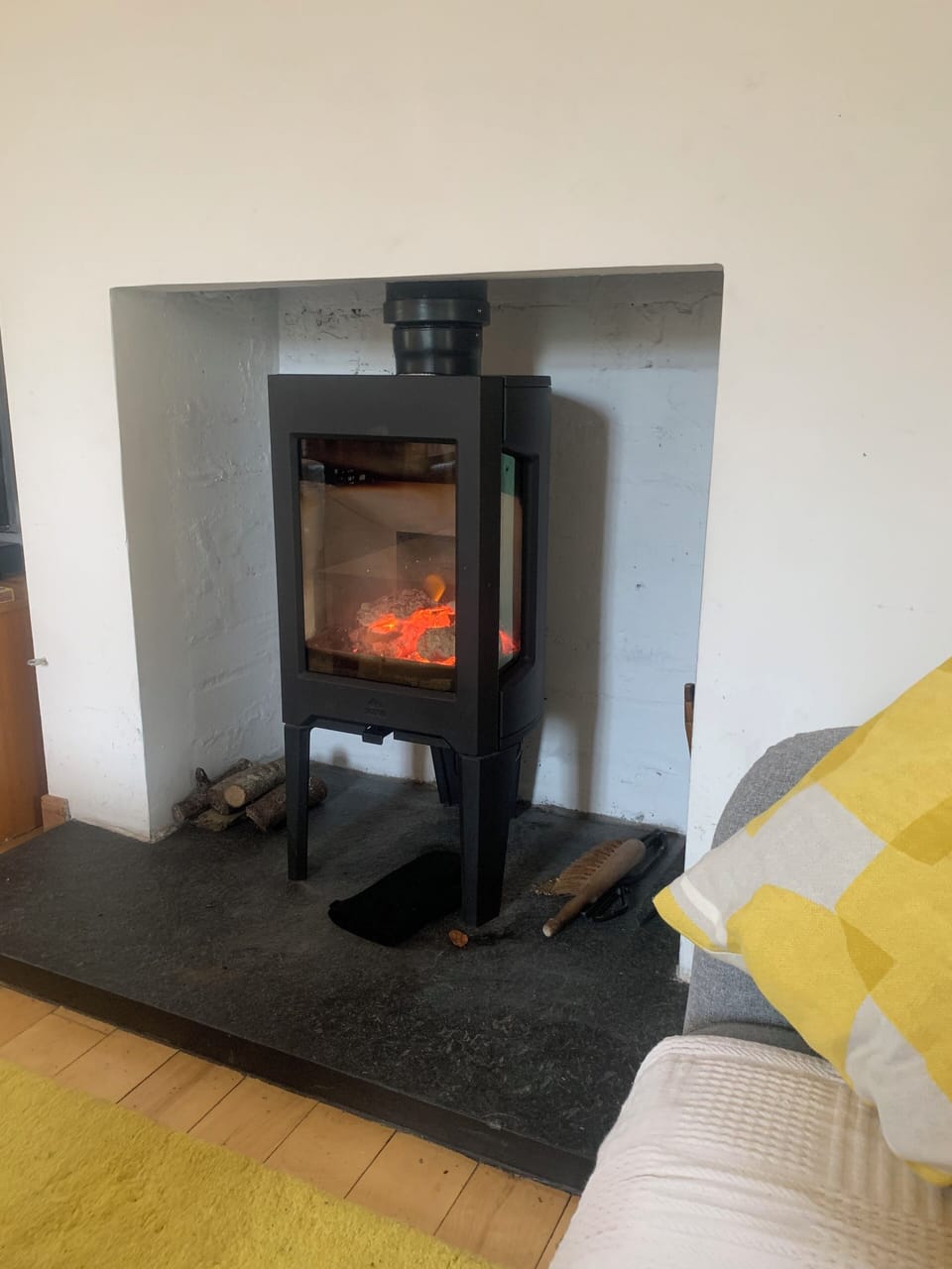 The wood burning stove