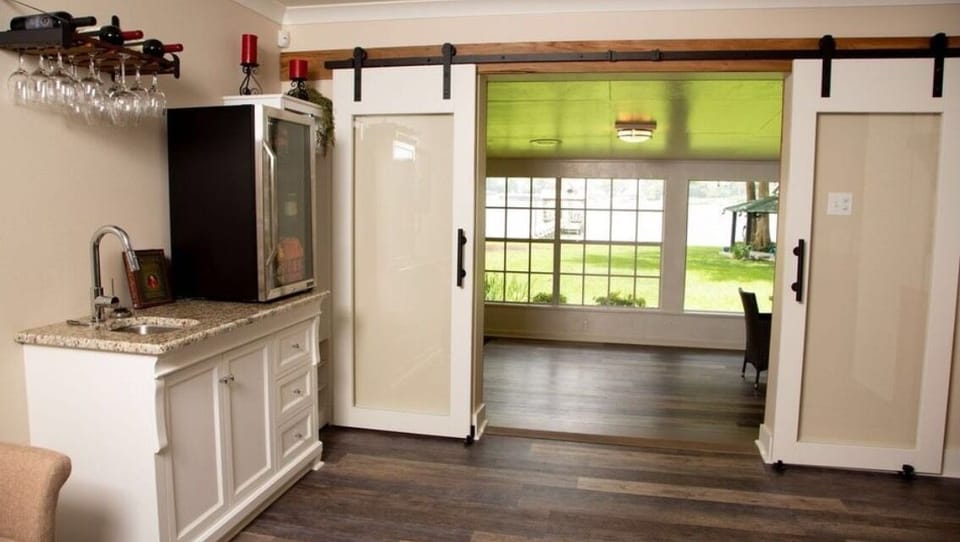 Foyer with Bar Sink & Wine set up