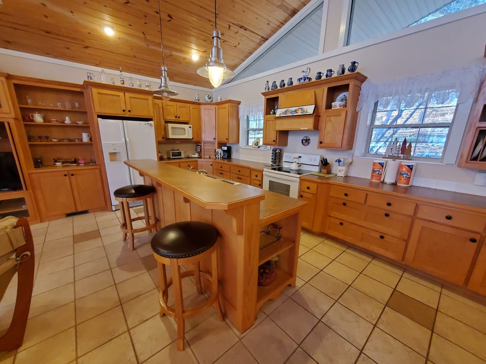Spacious Kitchen with an Island.