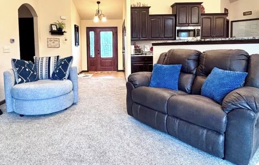 Large front foyer, with entranceway closet. “Pod chair” is perfect spot to relax