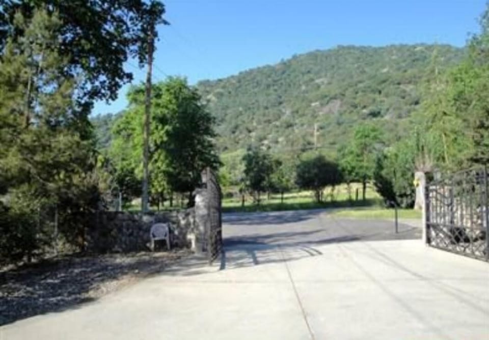 Our lovely gate entrance to a spacious courtyard with carport parking. 
