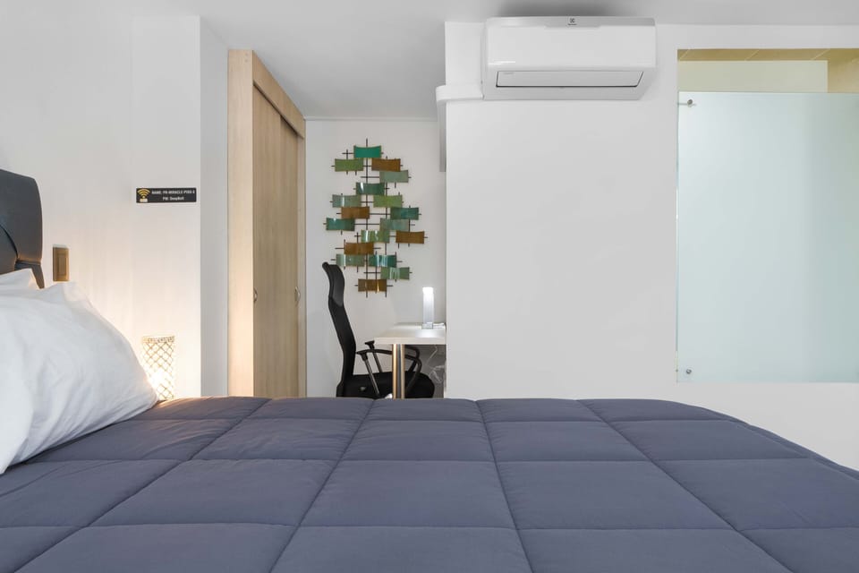 Bed and desk