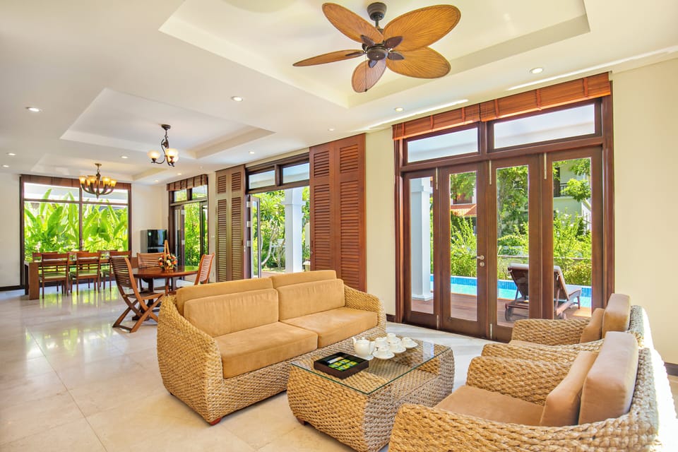 Luxury Villa, 3 Bedrooms | Living area | 45-inch TV with satellite channels, pay movies