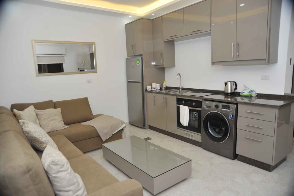 Apartment | Private kitchen | Fridge, microwave, oven, stovetop
