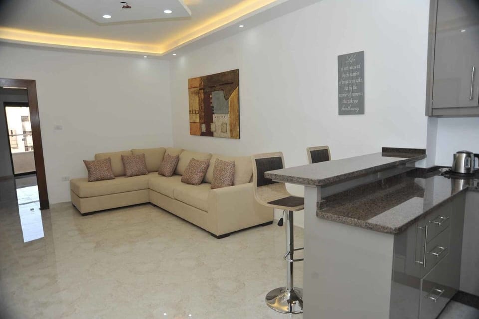 Apartment | Living room | 30-inch TV with satellite channels