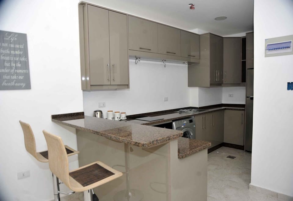 Apartment | Private kitchen | Fridge, microwave, oven, stovetop