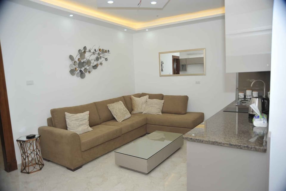 Apartment | Living room | 30-inch TV with satellite channels