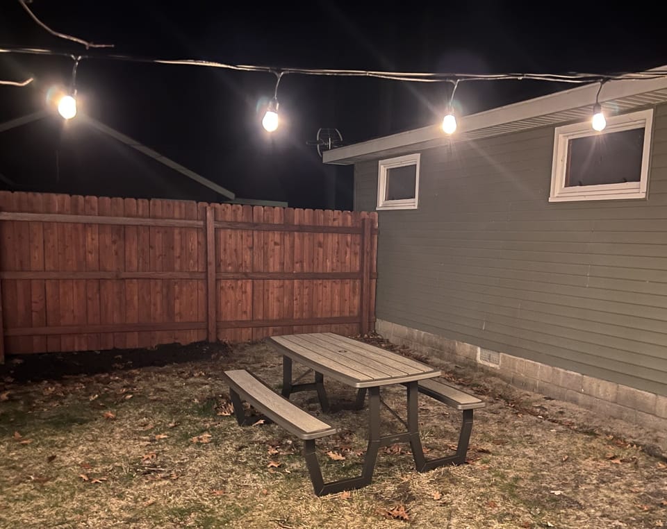 Picnic table for enjoying the backyard