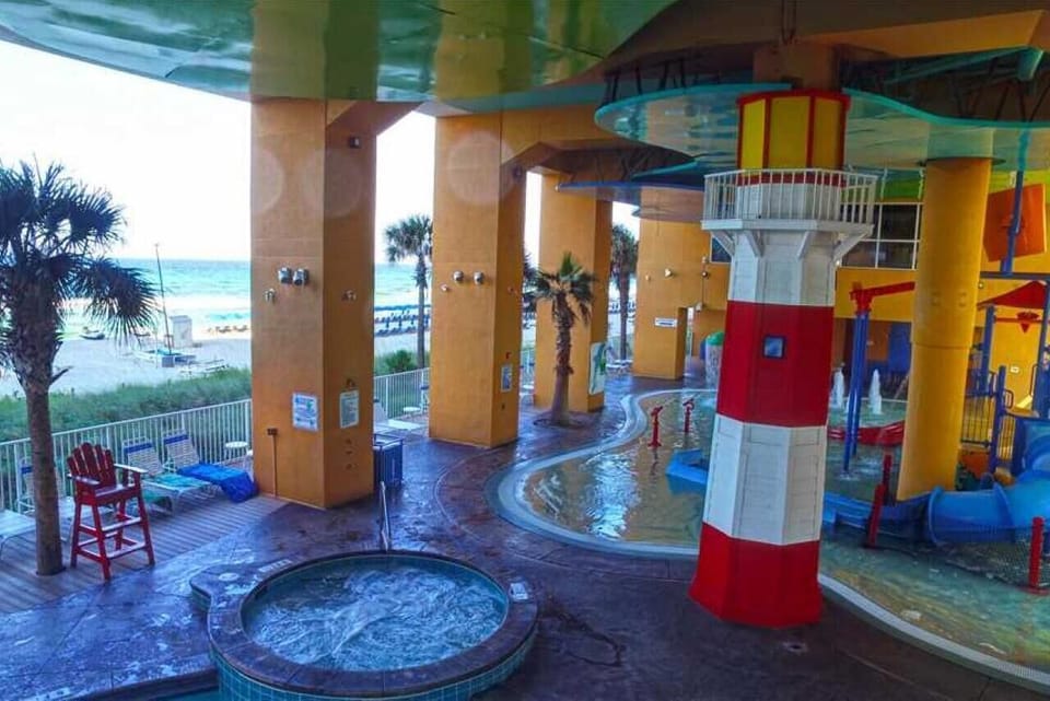 Overlooking the water park 