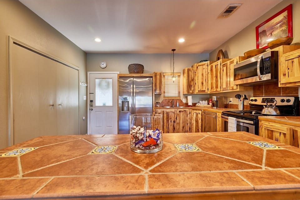 Looking at kitchen from dining room