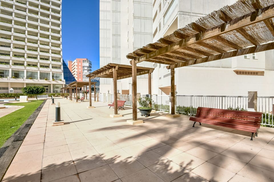 The terrace of the Apolo XVII building on La Fossa beach