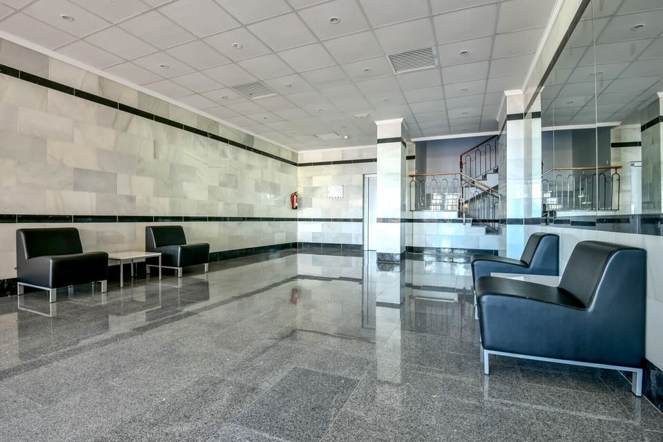 Entrance to the Rosamarina Building in the port of Calpe