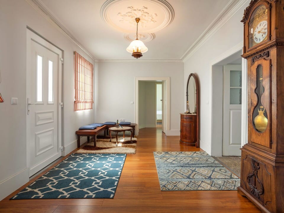 Property, Picture Frame, Wood, Door, Interior Design, Lighting, Chair, Hall, Floor, Flooring