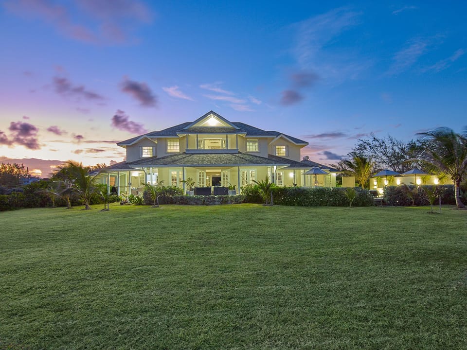 Villa evening view from the ocean