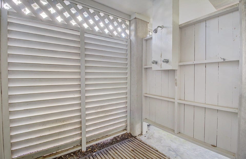 Outdoor shower.