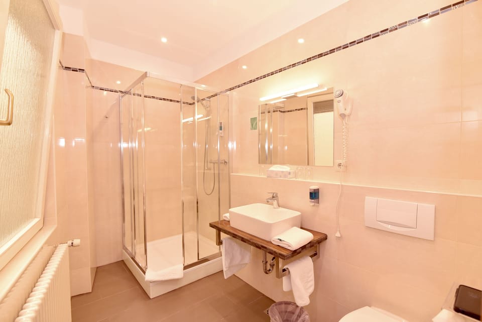 Triple Room | Bathroom | Shower, hair dryer, towels, soap