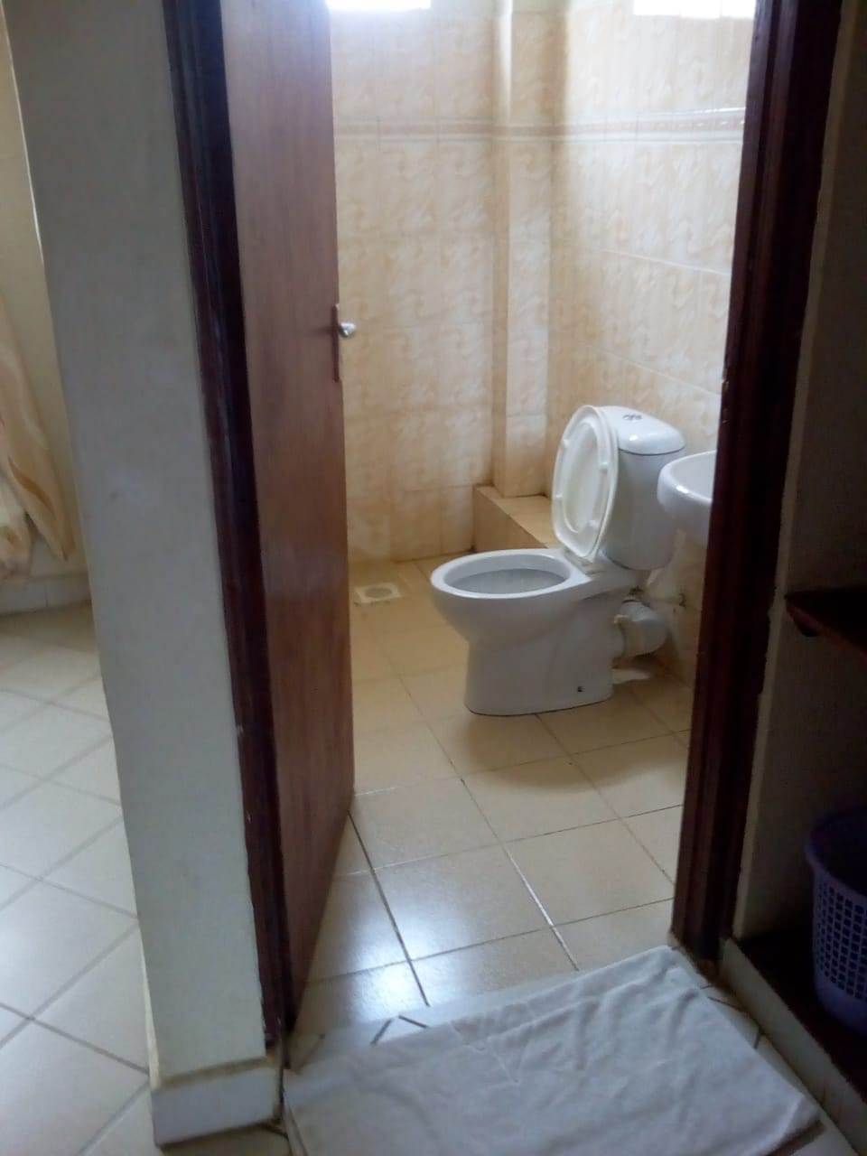 Shower, rainfall showerhead, towels