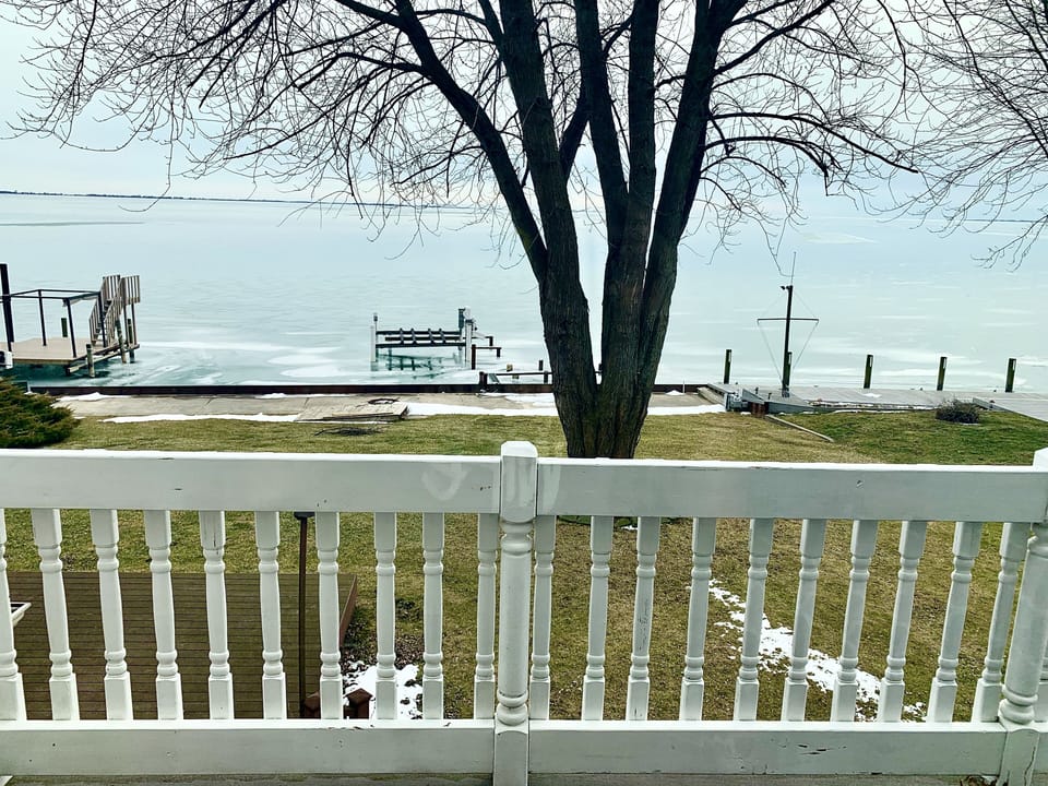 Private deck from second level master bedroom.