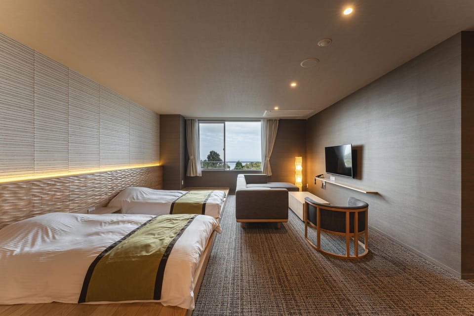 Junior Suite with Sauna & Hot Spring, ocean view/Non-Smoking | In-room safe, desk, free WiFi, bed sheets