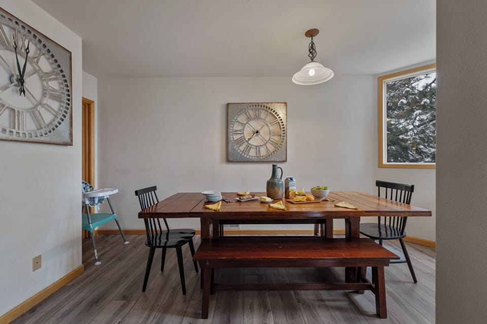 Secondary dining area with outdoor views.