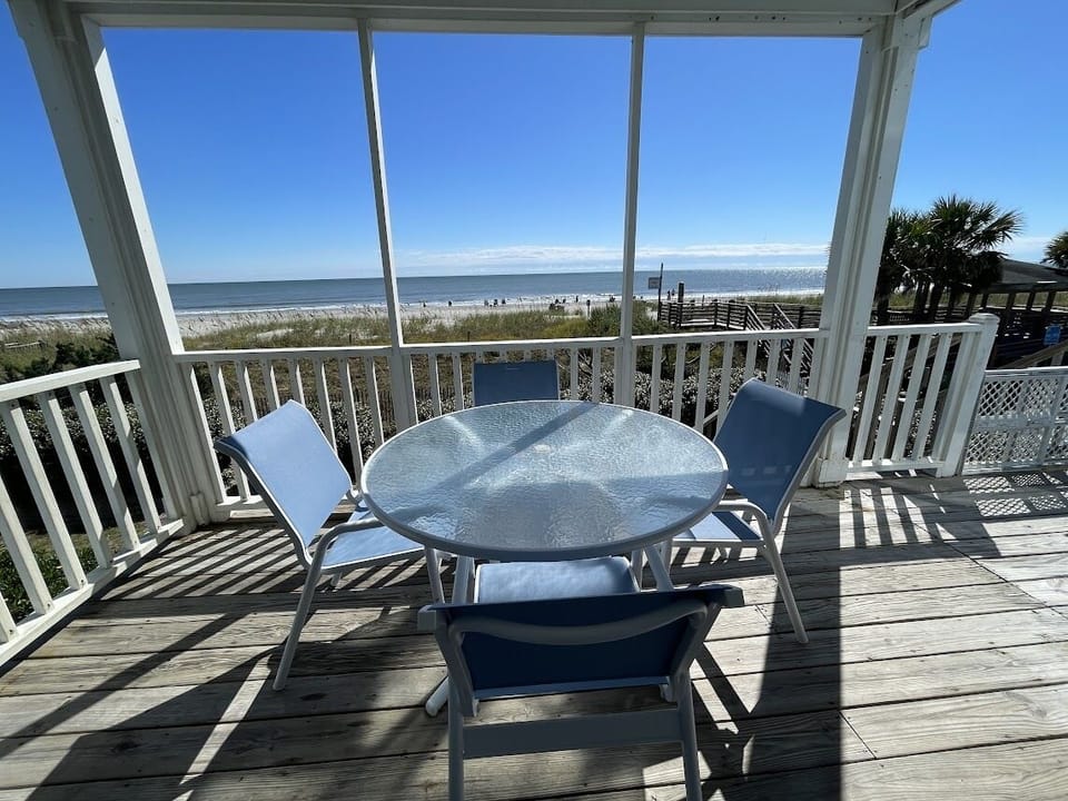 Step out onto the porch. Dining al fresco.