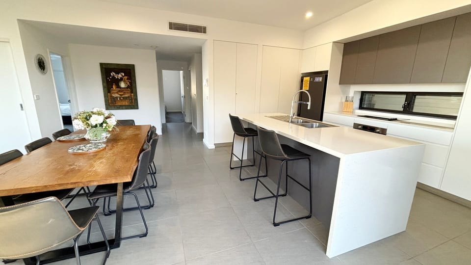 Dining area and kitchen.