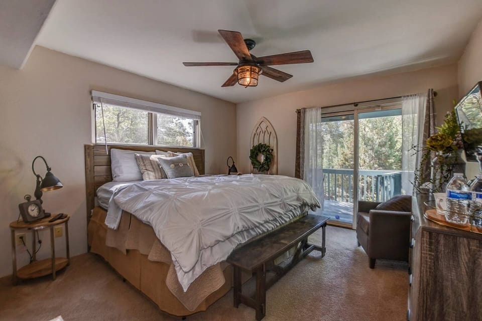 Master Bedroom (on second level) with King size bed with private access to deck.