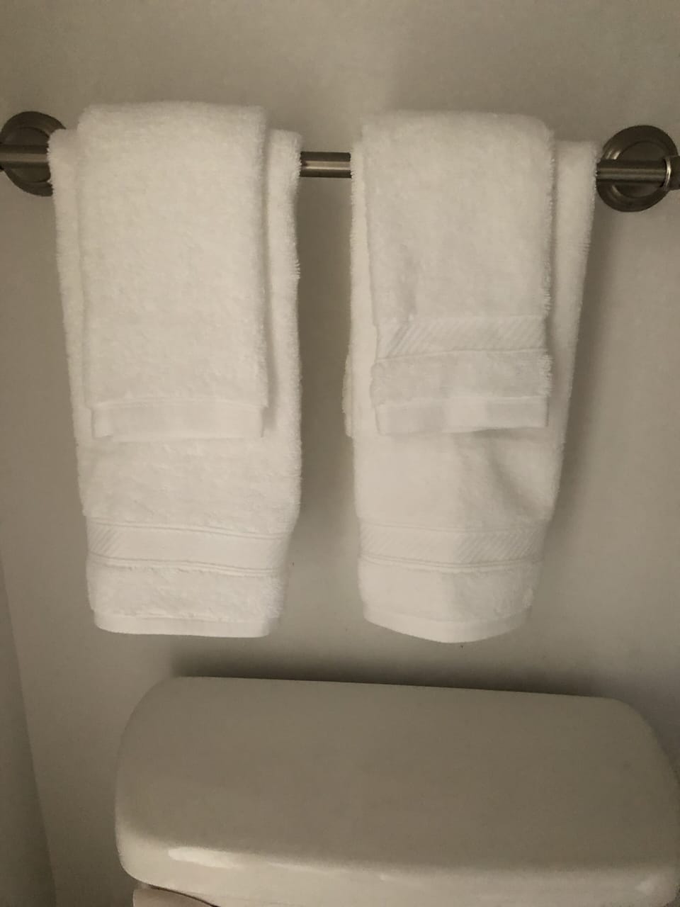 Plush towels, and a memory foam bath mat. Welcome home!