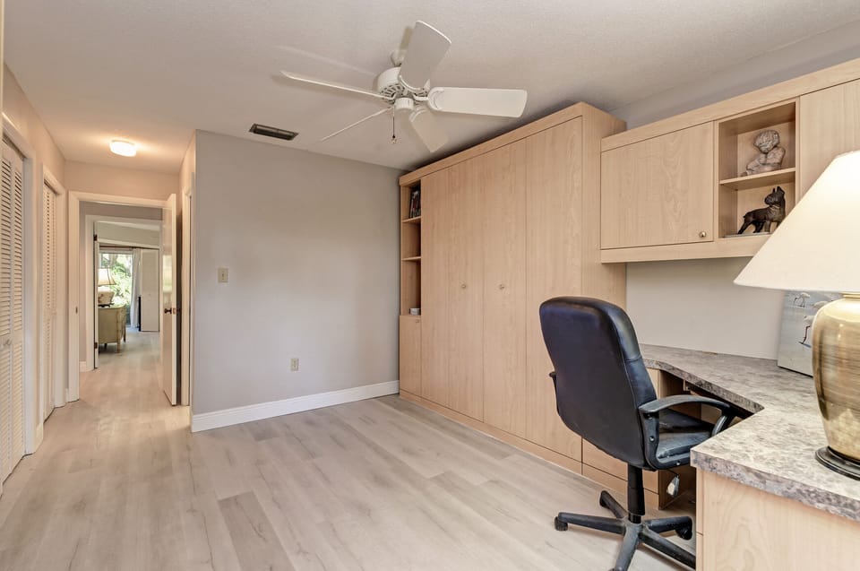 Second bedroom with queen size Murphy bed and office area