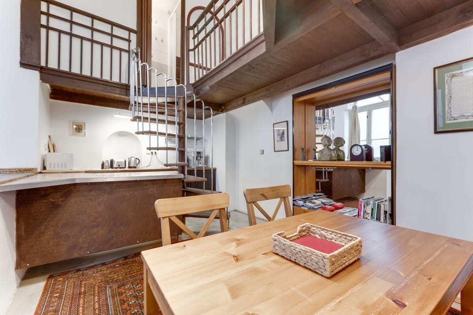 Breath the history of Old Prague in unique 2BDR apartment with two bathrooms.