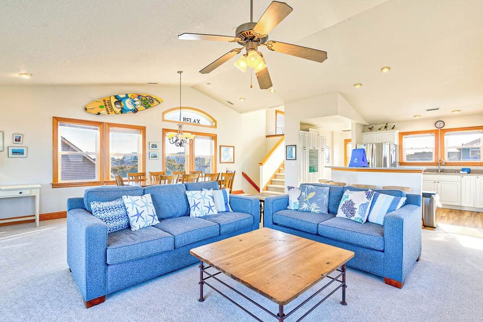 Top-Level Living Room with Deck Access