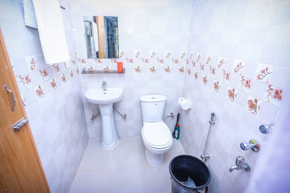 Shower, free toiletries, bidet, towels