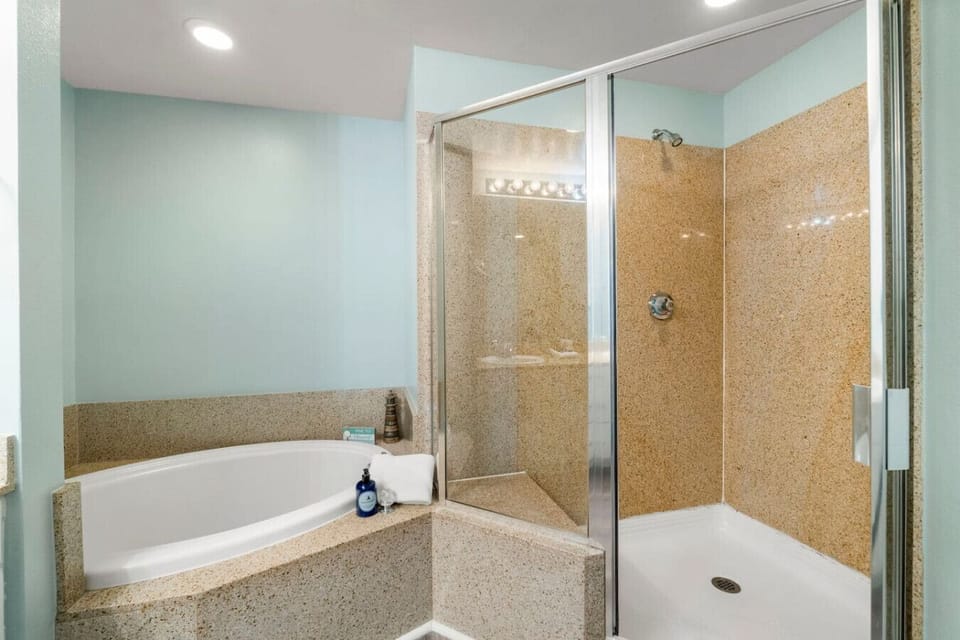 Primary Bathroom with Double Vanity, Garden Tub and Walk-In Shower