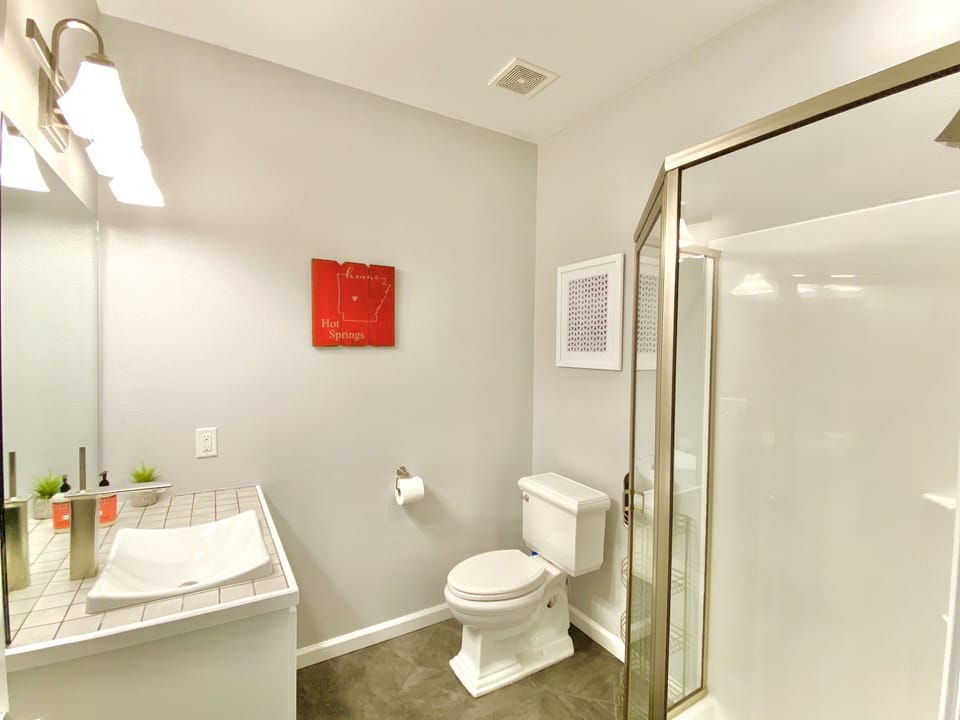 A second full bathroom provides additional privacy