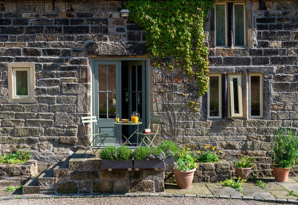 Enjoy the evening sunshine and beautiful countryside views from the terrace.