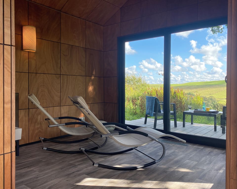 These loungers are the perfect way to relax inbetween sauna sessions.