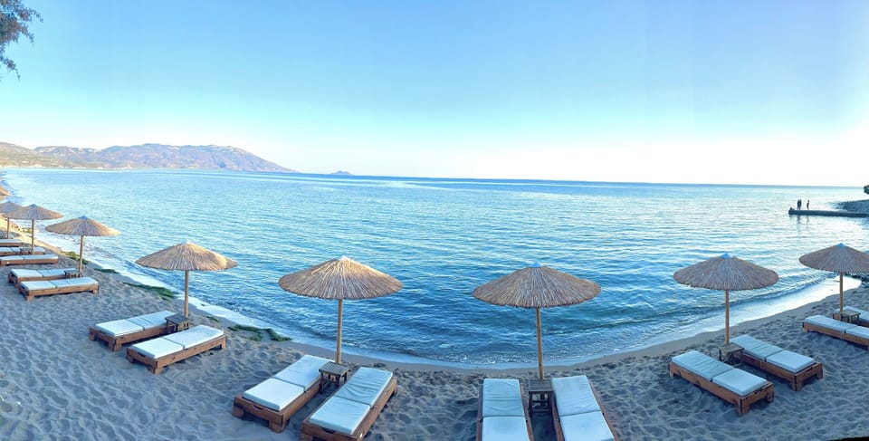 On the beach, beach umbrellas, beach bar