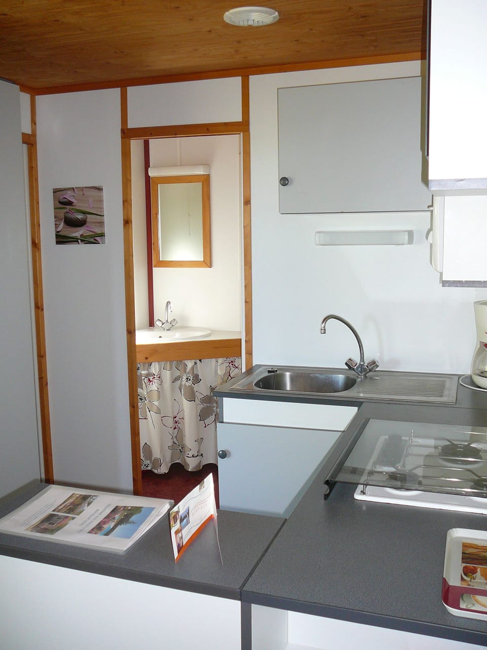 Fridge, microwave, stovetop, electric kettle