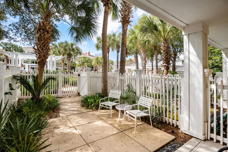 Patio Courtyard leads to Tropical Swimming Pool