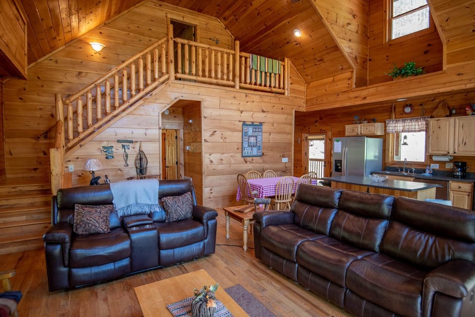 Leather couch and recliners, of course...