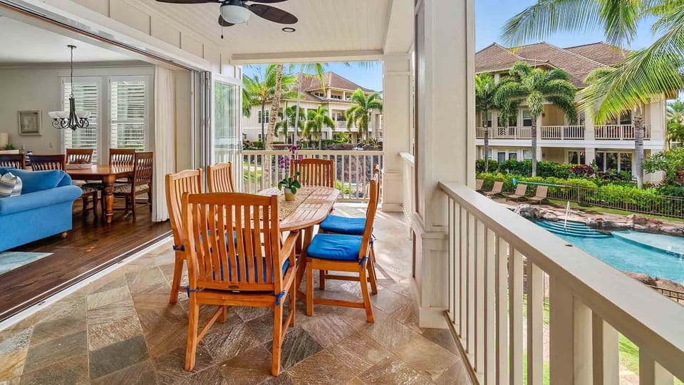 Villas at Poipu Kai #E210 - Covered Dining Lanai - Parrish Kauai