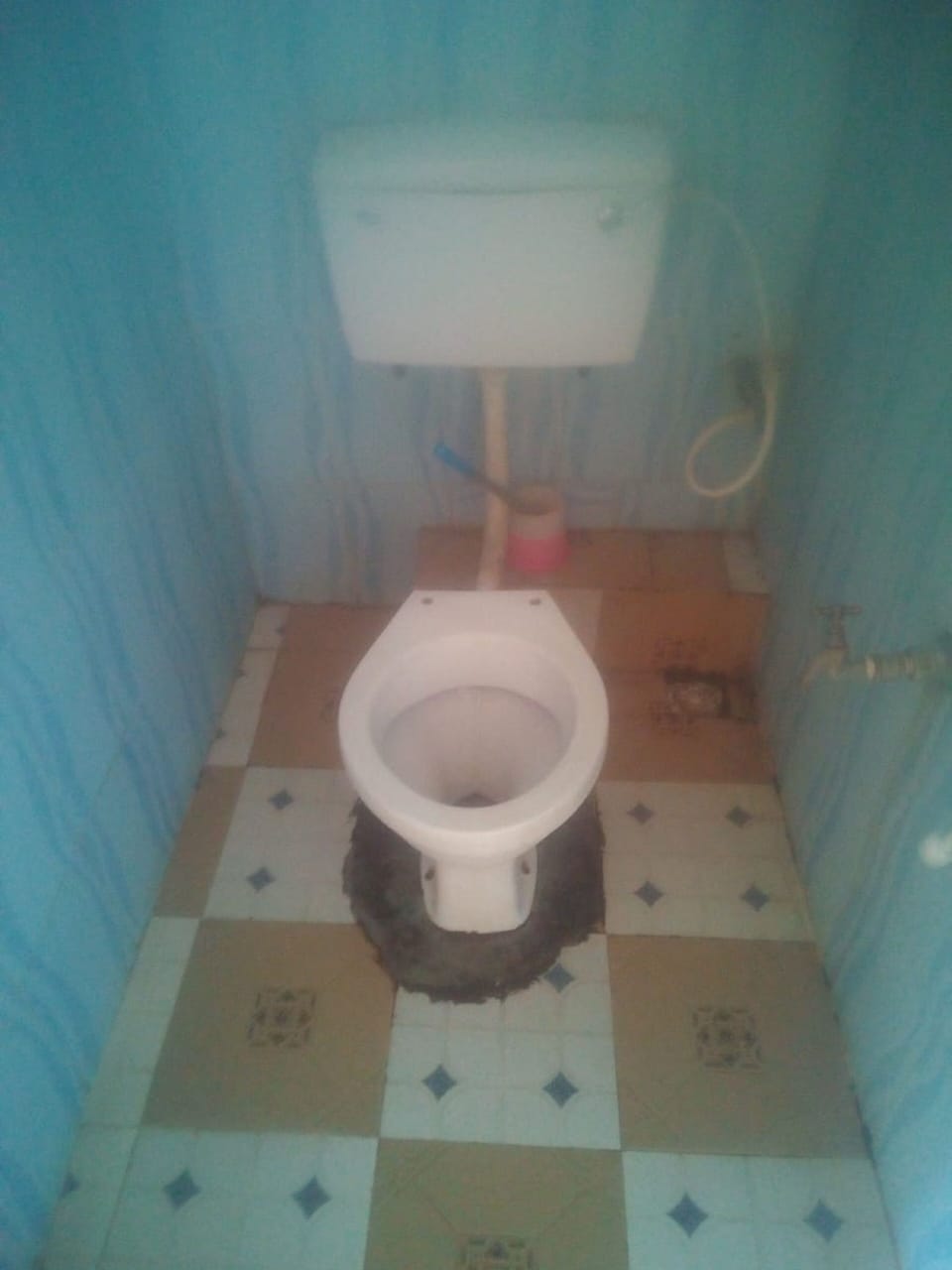 Shower, rainfall showerhead, slippers, towels