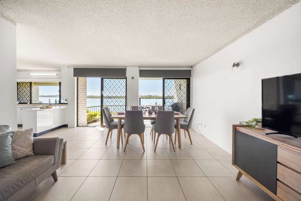 The open plan living room is perfect for relaxing after a day at the beach.