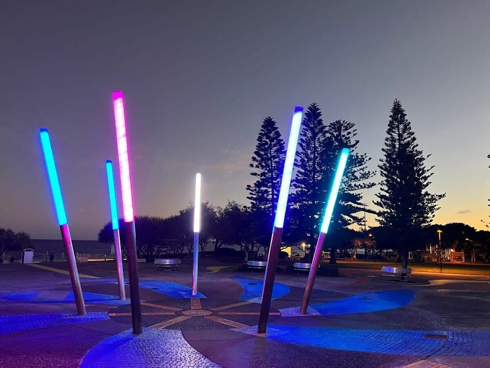 Kids can play and enjoy the water fountains.