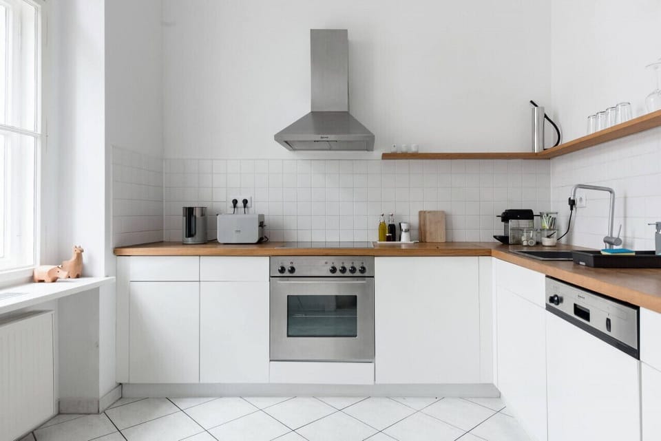 Luxury Apartment, 2 Bedrooms | Private kitchen | Full-size fridge, microwave, oven, electric kettle