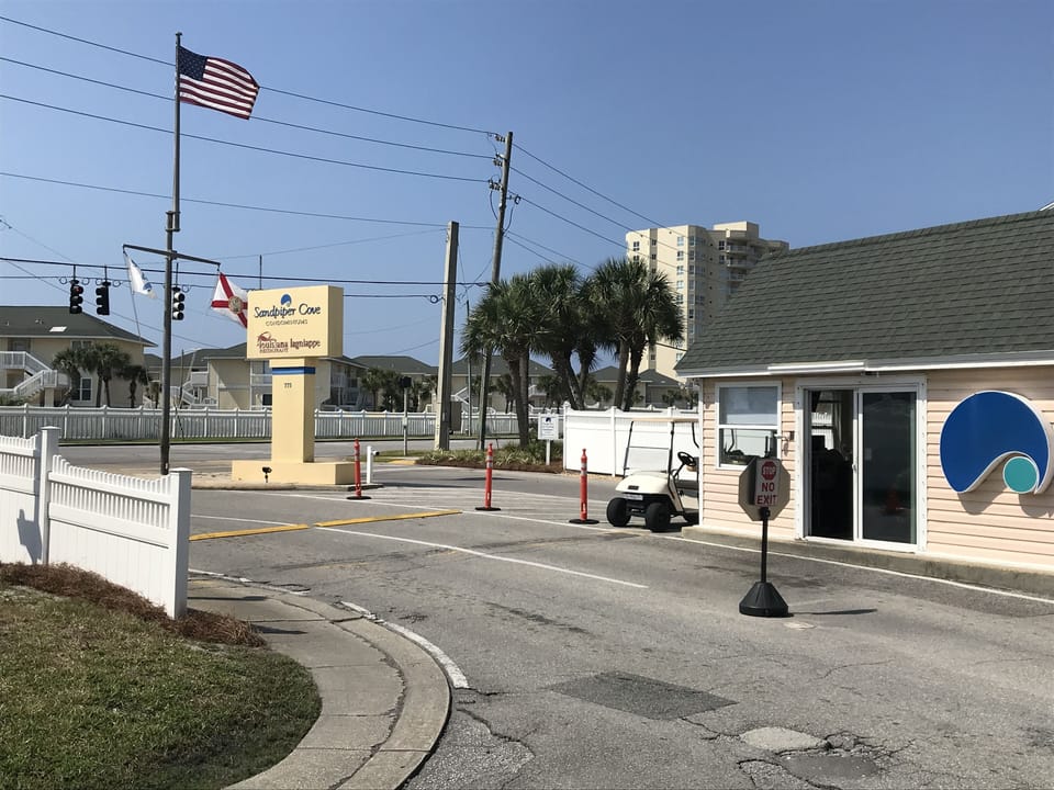 Controlled entrance and exit to Sandpiper Cove.